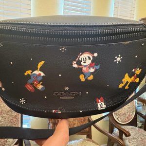 Disney x Coach Warren Mini Belt Bag with Holiday Print (New without tags)
